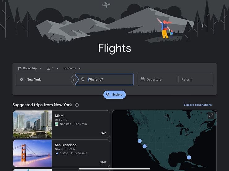 Google Flights is a great way to find airfare for a frugal globetrotter