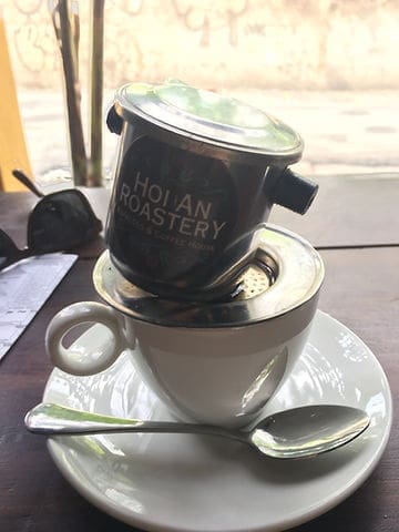 Vietnamese coffee: the coffee Phil in a shop in Hoi An