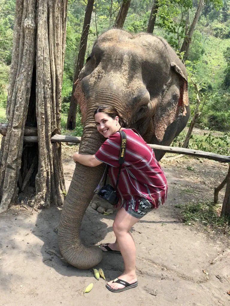The Ultimate Guide to Thailand: Angela with elephants in Chang Mai, Thailand
