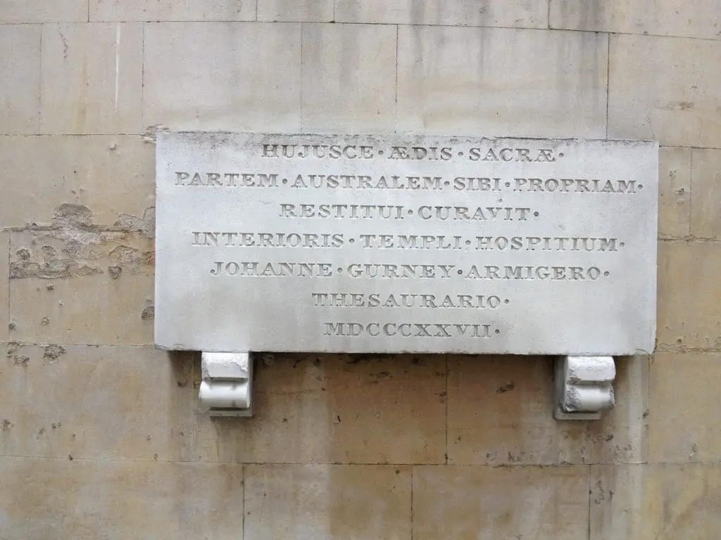 Plaque on the side of a building in London