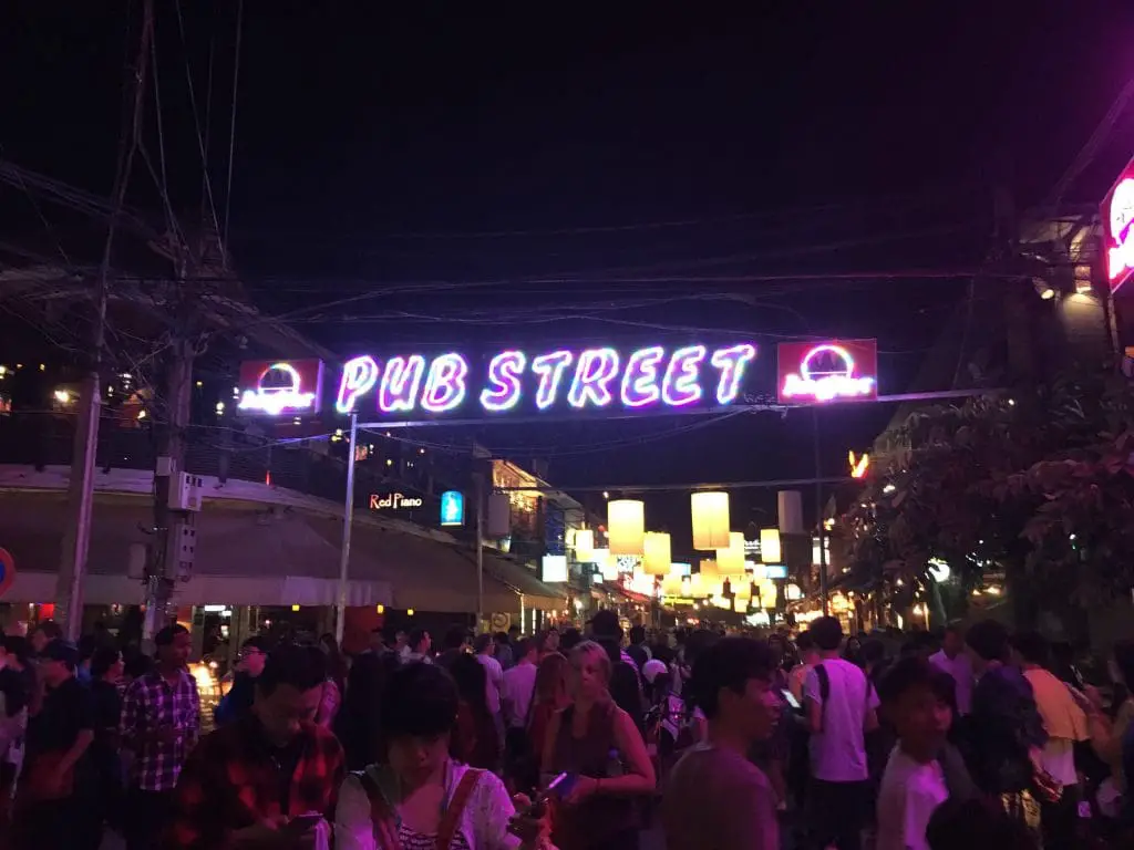 Sign for Pub Street in Siem Reap, Cambodia